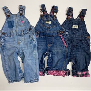 Baby Girl 3M Osh Kosh overall bundle coveralls